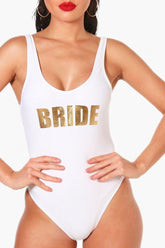 BRIDE - Slogan One Piece Swimsuit