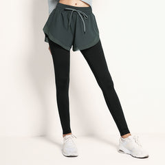 Stretch slim fit fake two yoga yoga running gym pants