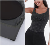 Imitation denim stretch skinny back
