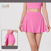 Fake two-piece anti-go-away high-waisted pleated skirt