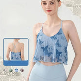 Butterfly print romantic vintage crossover beauty back bra