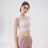 Hooded mesh running quick-drying sports short sleeves