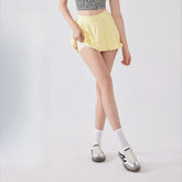 Nude high-waisted anti-walking tutu skirt running sports tennis skirt