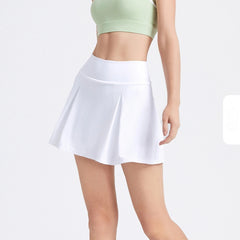 Cool sunscreen shirred high-waisted slimming tennis skirt