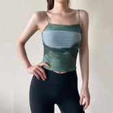 Ink painting spaghetti shoulder strap chest pad integrated camisole