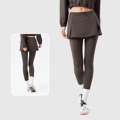 Fake two pieces of thin fleece running training sweatpants