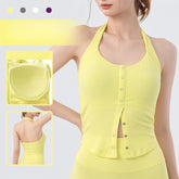 Vintage slim fit sexy halterneck sleeveless fitness sports bra