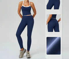 High-rise contrast quick-drying running fitness cycling sports leggings