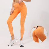 Nude high-waisted cropped pants that tighten the abdomen and lift the buttocks