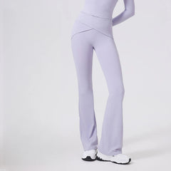 Nude tummy tucking high stretch sweatpants yoga bell bottoms