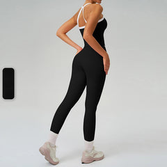 High-rise contrast quick-drying running fitness cycling sports leggings
