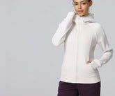 Autumn and winter new fleece hooded sports fitness long-sleeved jacket