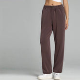 Slim loose high-waisted athleisure straight-leg pants