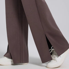 High-end lazy loose loose drape slit straight-leg pants
