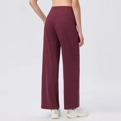 Cloud-felt loose wide-leg high-waisted trousers