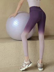 High-waisted stretch ombre yoga skinny trousers
