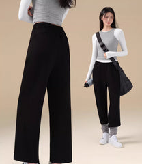New nude breathable wide-leg casual sports trousers for autumn and winter