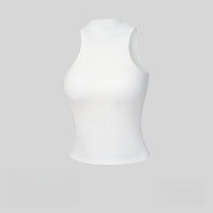 Lightweight stretch turtleneck sleeveless vest with chest pad