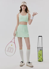 Cooling Contrast Tennis Tank Top Set Anti Exposure