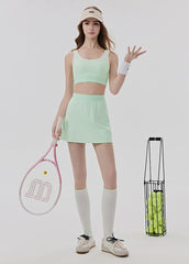 Cooling Contrast Tennis Tank Top Set Anti Exposure