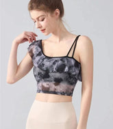 Slanted shoulder sexy ruffled mesh quick-dryer