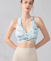 Printed temperament halterneck vest