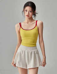 Contrasting color slimming sleeveless Pilates beautiful back bra