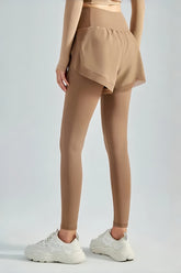 High-waisted stretch mesh anti-runaway running breathable sports skinny trousers