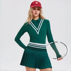 Lapel quick-drying fake two-piece sports fitness golf top