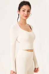 Slimming yoga top with chest pad nude sport