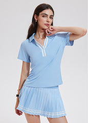 Casual loose V-neck quick-drying running tennis polo shirt