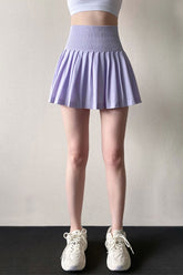 High-waisted, Tummy-cinching, Anti-glare, Sports pleated skirt