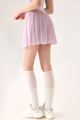 High waist solid color anti-walking light sports training running tennis skirt cake skirt short skirt