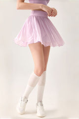 High waist solid color anti-walking light sports training running tennis skirt cake skirt short skirt
