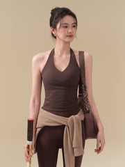 V-neck halterneck shockproof sports vest