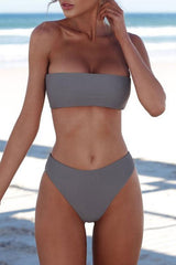 Bandeau High Leg Brazilian Swimsuit - Two Piece Set