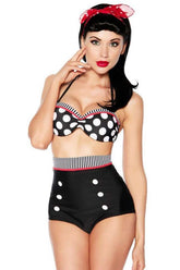 Black High Waist Polka Dot Underwire Bikini