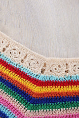 High Waist Rainbow Crochet Bikini Bottom