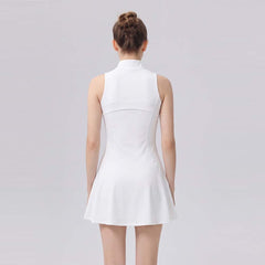Stand up collar stretch quick-drying tennis dress set