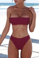 Bandeau High Leg Brazilian Swimsuit - Two Piece Set