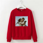 Angel print o-neck long sleeve sweatshirt