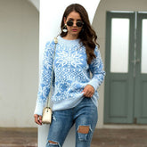 Casual Christmas Snowflake Pattern Sweater