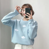 Casual Knitting Fashionable Pullovers O-Neck Sweaters