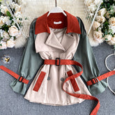 Casual Long Sleeve Double Breasted Street Wear Short Coat Outwear