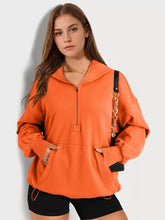 Casual Long Sleeves Zipper Polyester Hooded Sweatshirt Hoodie