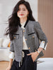Elegant Single Breasted Standard Long Sleeve Non Stretch Striped Blazer
