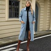 Casual Single Breasted Washed Pockets Long Sleeve Street wear Loose Jean Jackets