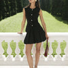 Casual Sleeveless Cardigan Top And Retro Vest Ball Skirt Two Pieces Set