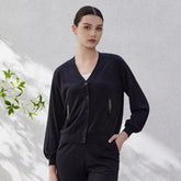 Casual Solid Beading Full Sleeve Clothing Silk Wool Knitted Sweater