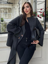 Chic Long Sleeves Asymmetrical Neck Cardigans Party Sweaters